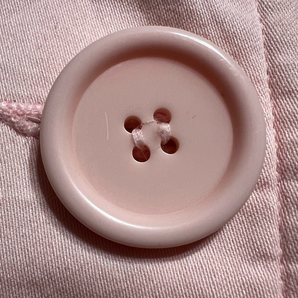 Max Studio Pink Silk Trench Coat Polka Dot Lining - Picture 3 of 6